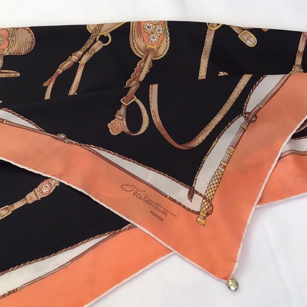 Valentino & Besco 100% Silk Scarf Vintage 1970s